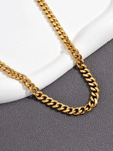 Men's 18k Gold Plated Stainless Steel 7mm Cuban Link Gold Chain