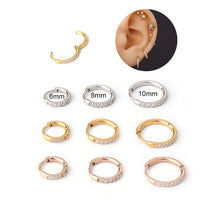 18k Pvd Gold Plated Small Cubic Zirconia Huggie Hoop Earrings
